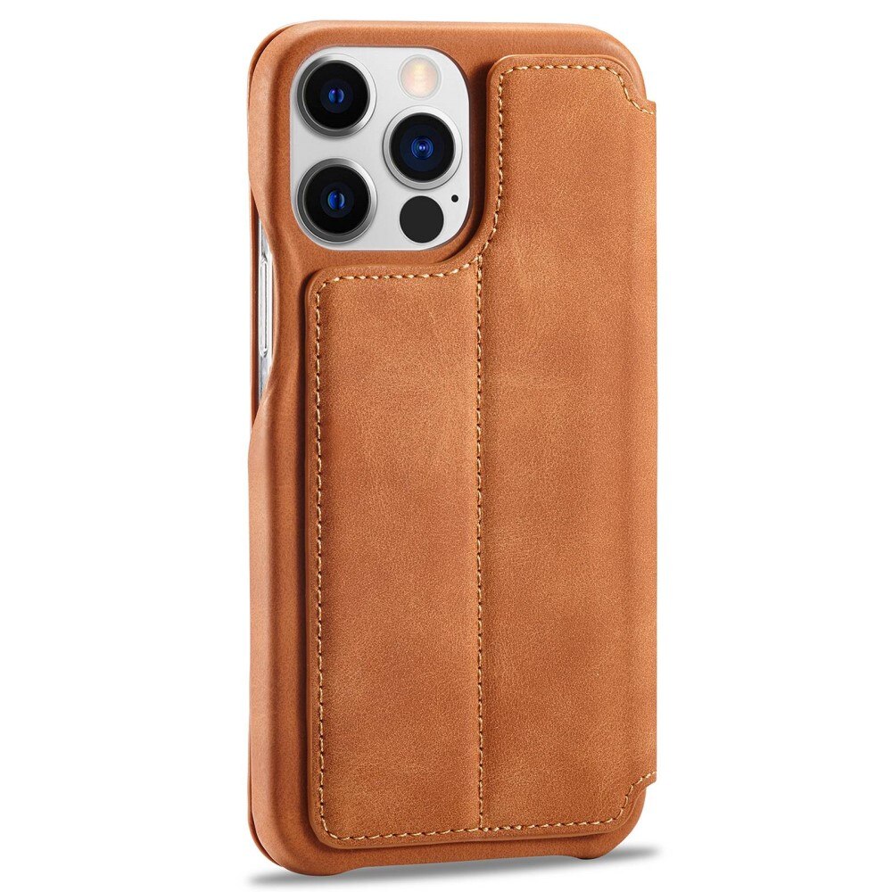 Slim Tegnebogsetui iPhone 14 Pro Max cognac