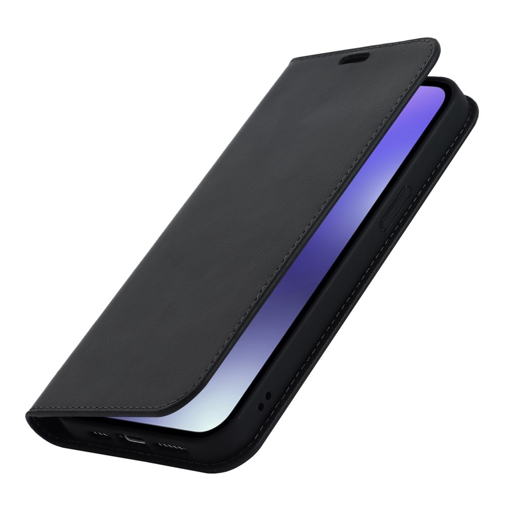 Mobiltaske Ægte Læder iPhone 14 Pro sort
