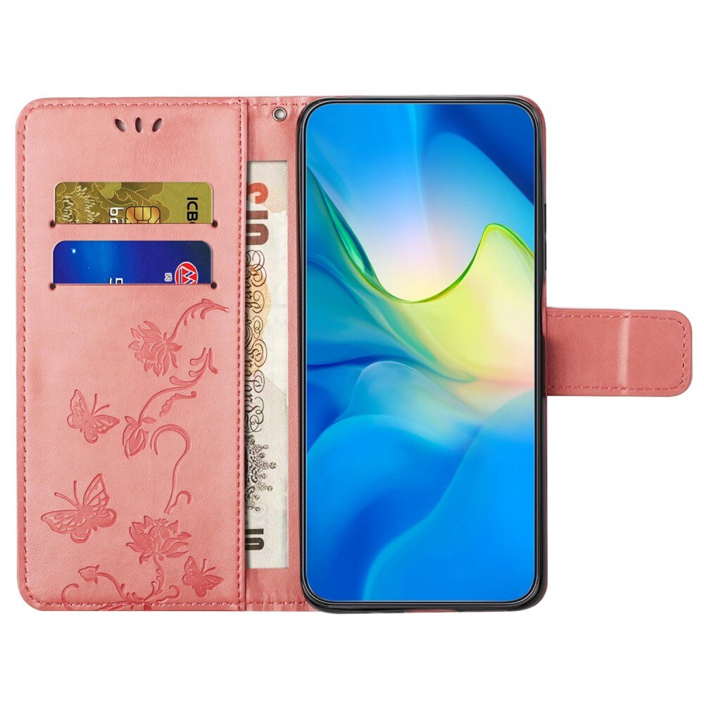 Læderetui Sommerfugle  OnePlus 10T Lyserød