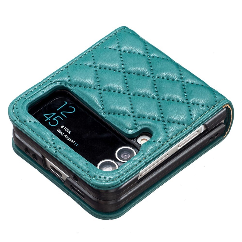 Etui Samsung Galaxy Z Flip 4 Quilted grøn