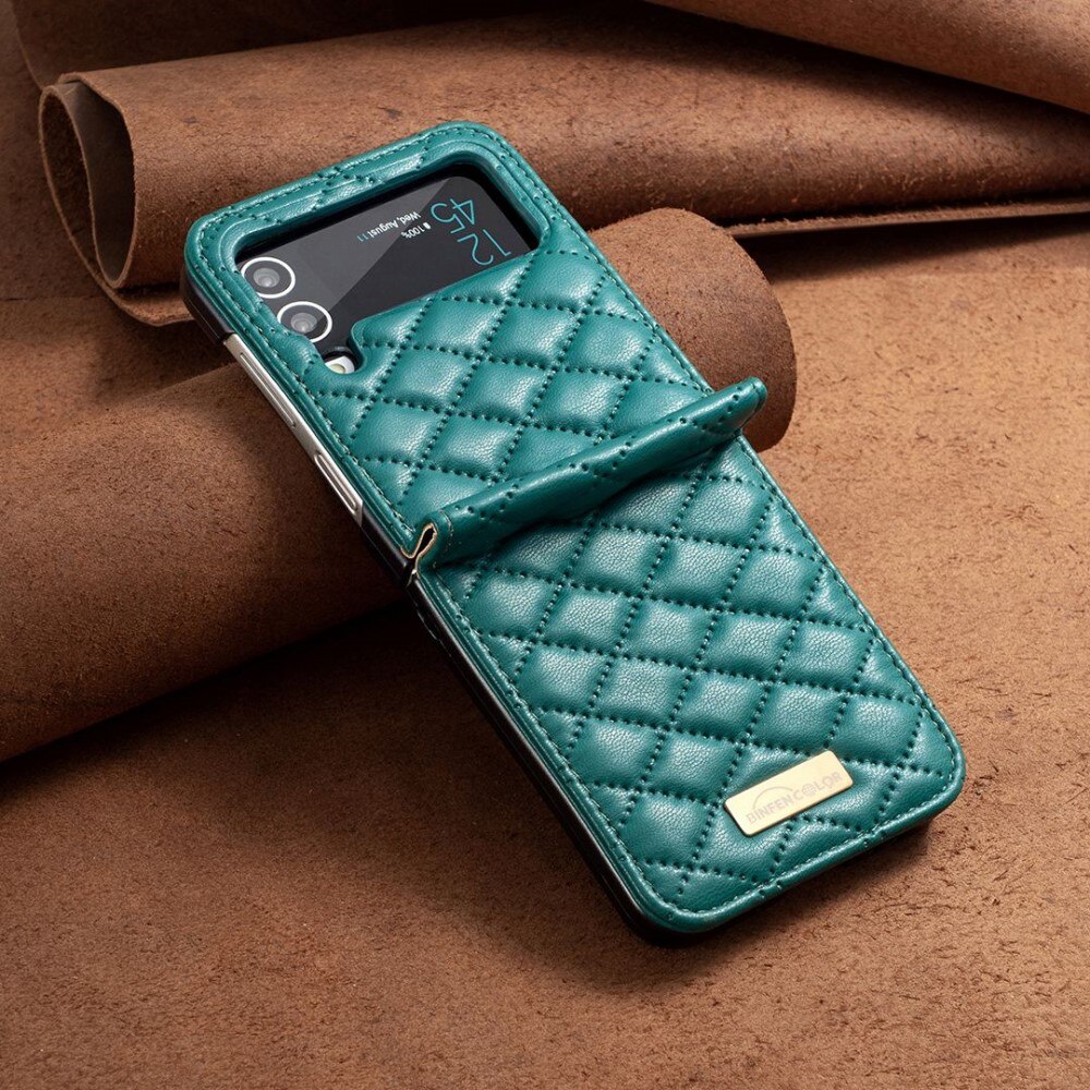 Etui Samsung Galaxy Z Flip 4 Quilted grøn