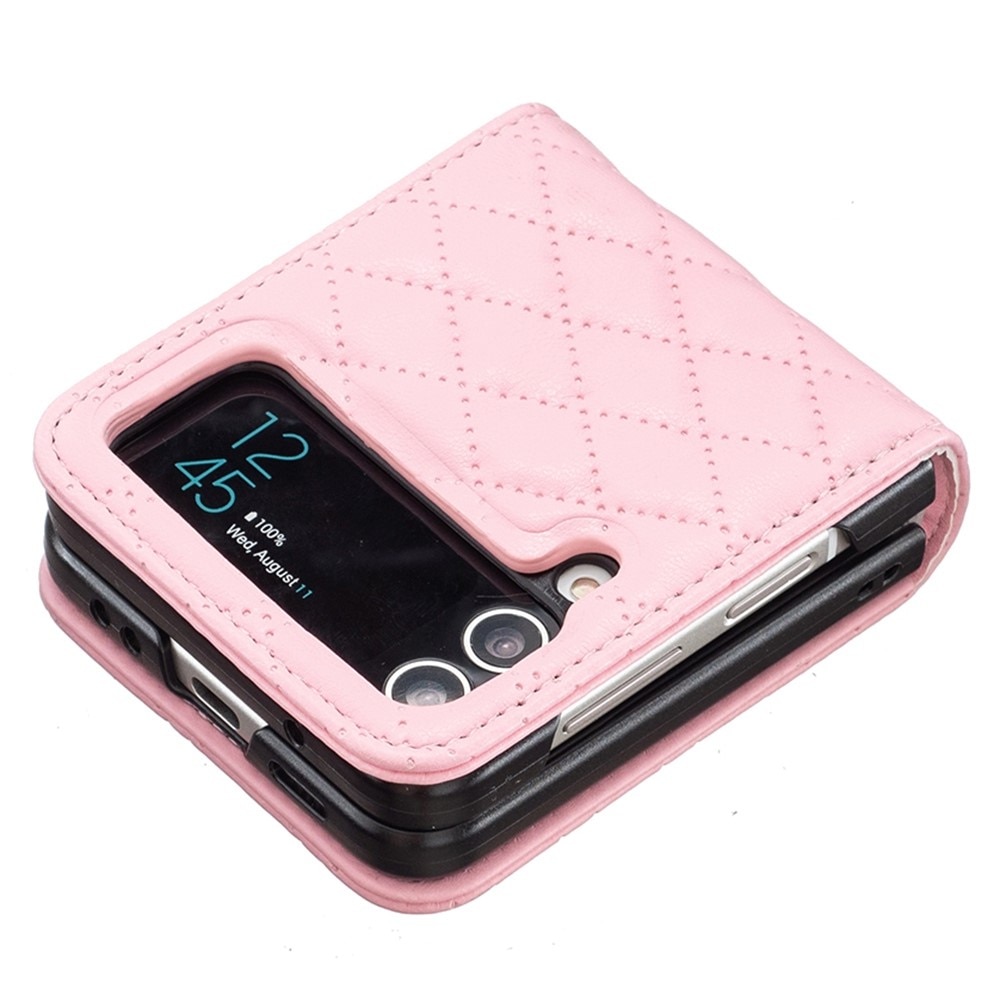 Etui Samsung Galaxy Z Flip 4 Quilted lyserød