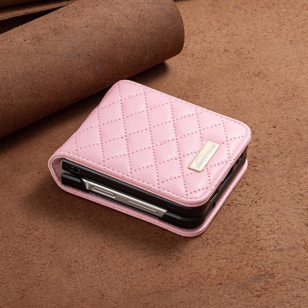 Etui Samsung Galaxy Z Flip 4 Quilted lyserød