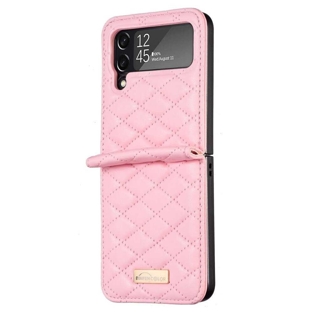 Etui Samsung Galaxy Z Flip 4 Quilted lyserød