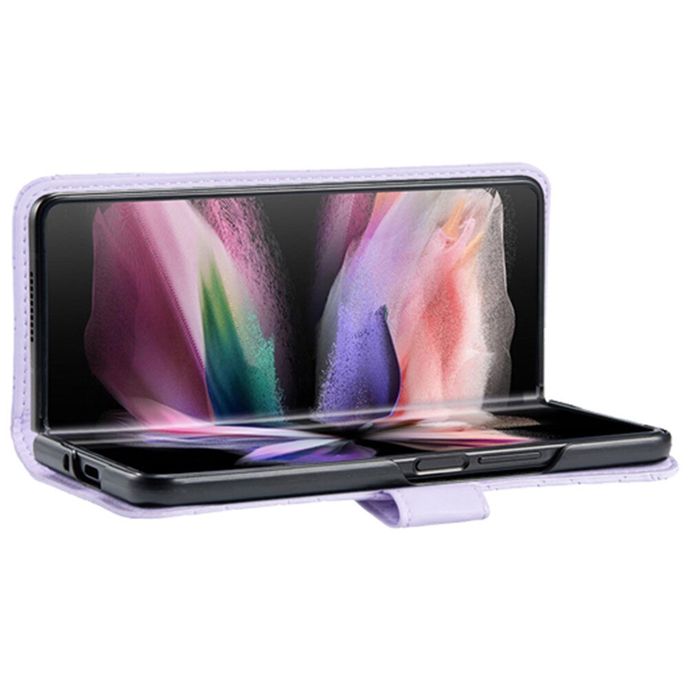 Tegnebogsetui Samsung Galaxy Z Fold 4 Quilted lilla