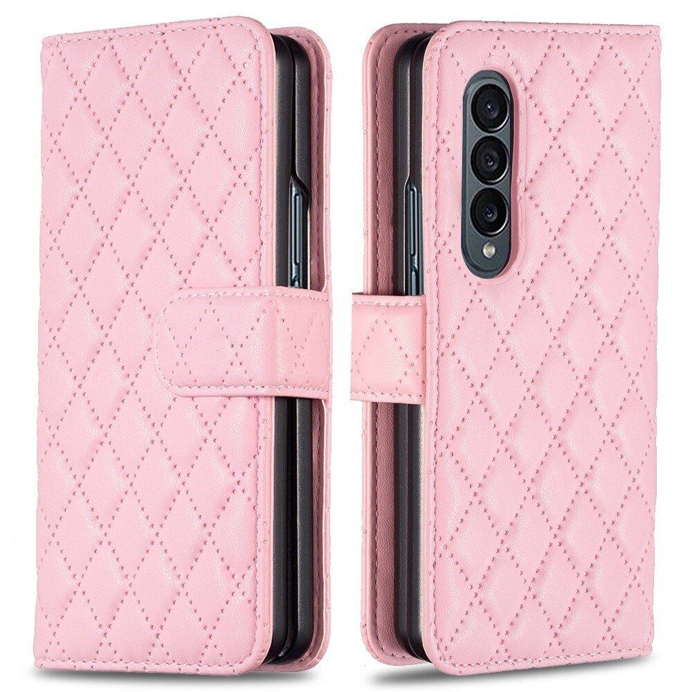 Tegnebogsetui Samsung Galaxy Z Fold 4 Quilted lyserød