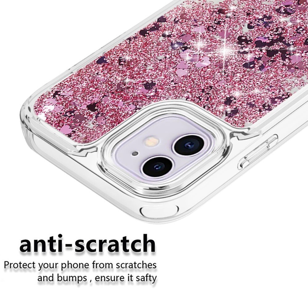 Full Protection Glitter Powder TPU Case iPhone 11 lyserød