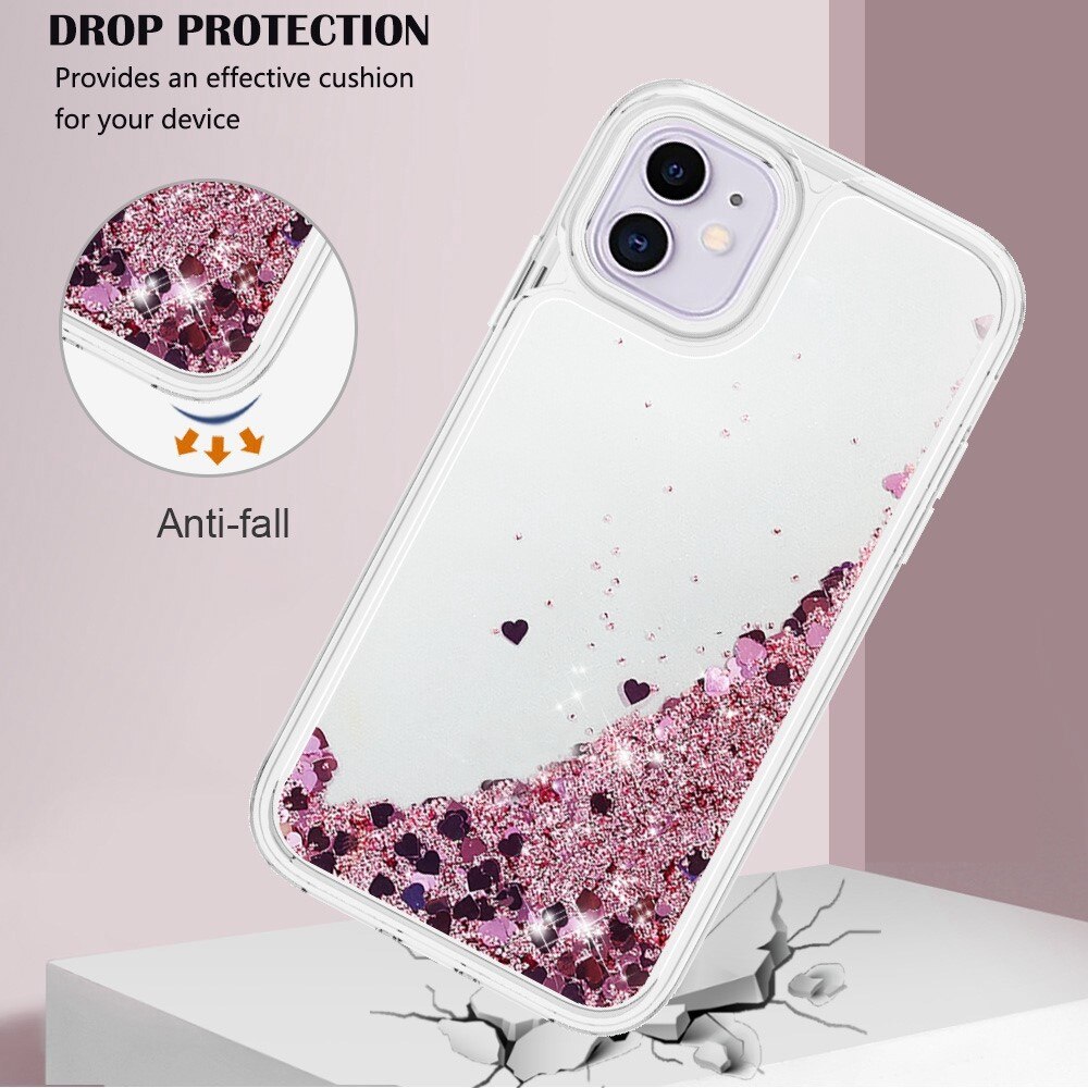 Full Protection Glitter Powder TPU Case iPhone 11 lyserød