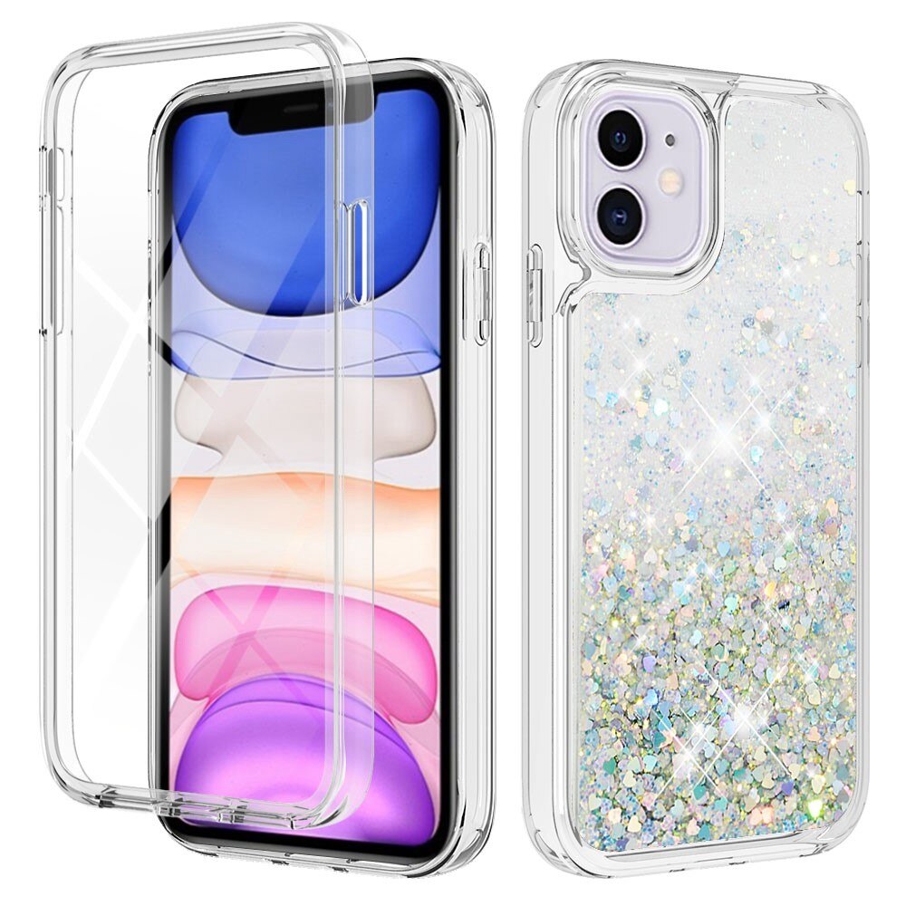 Full Protection Glitter Powder TPU Case iPhone 11 sølv