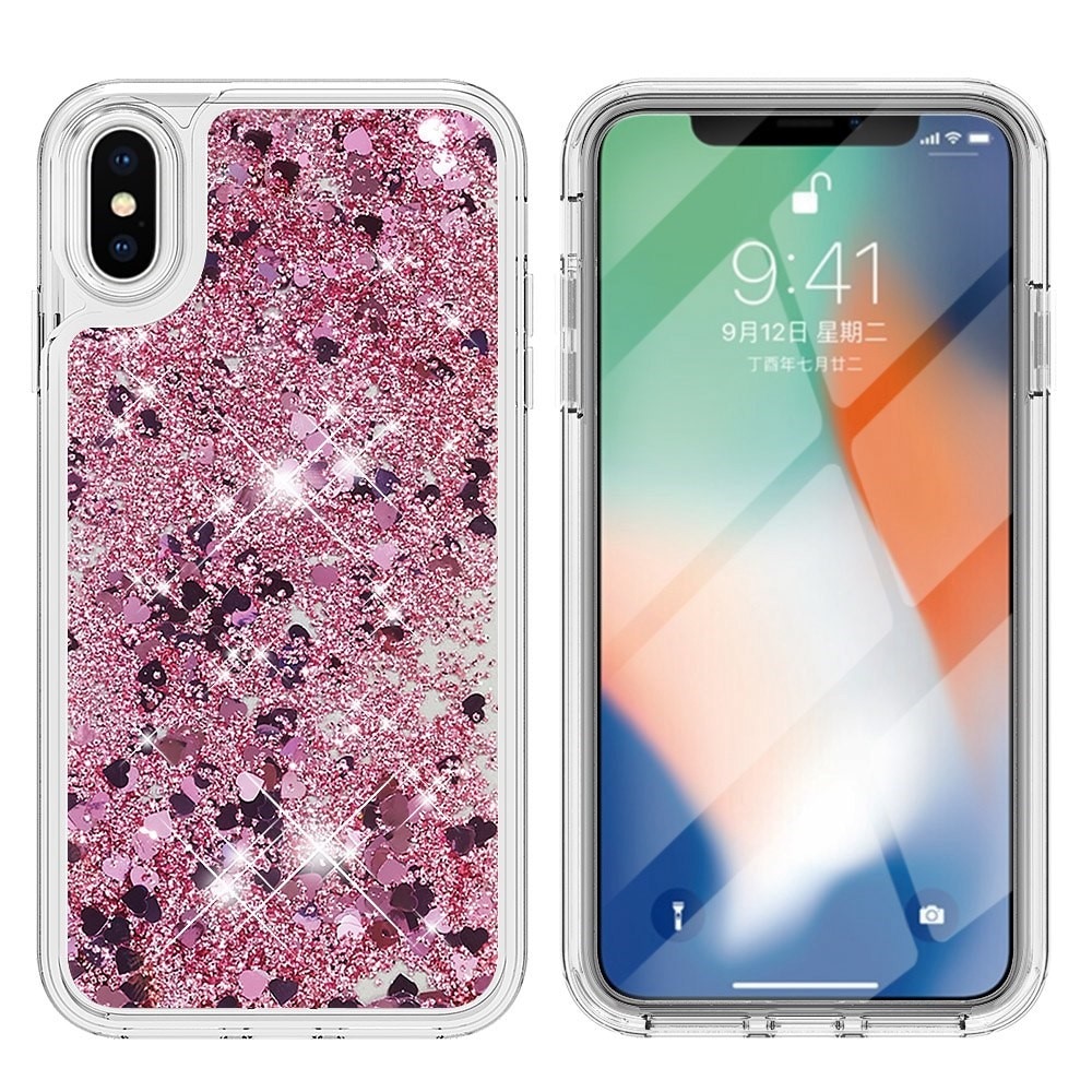 Glitter Powder TPU Case iPhone X/XS rose guld