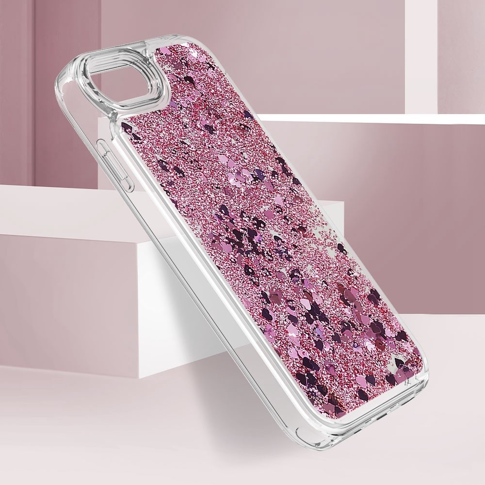 Full Protection Glitter Powder TPU Case iPhone 7/8/SE lyserød
