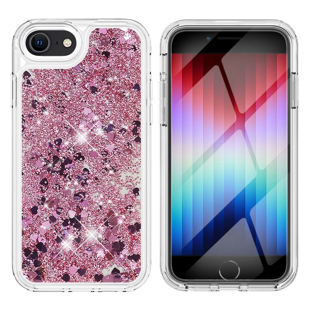 Full Protection Glitter Powder TPU Case iPhone 7/8/SE lyserød