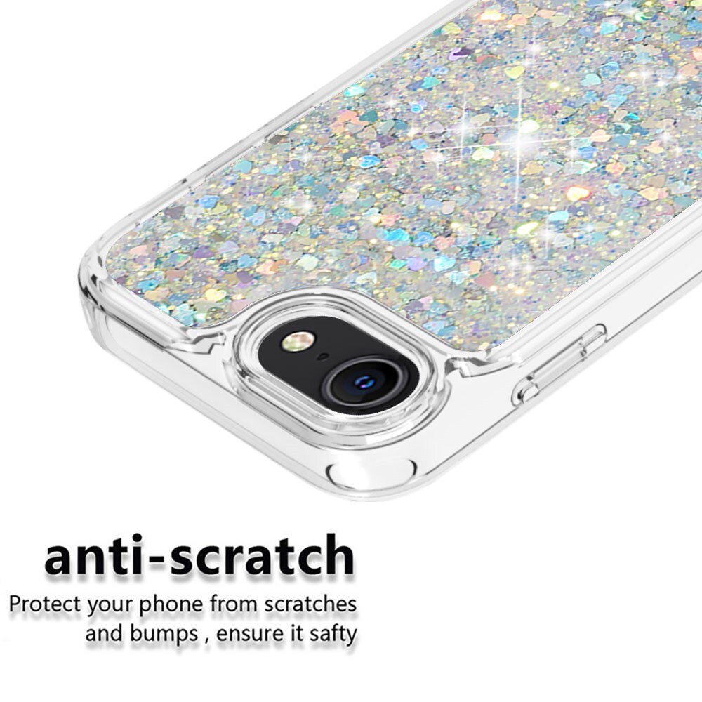 Full Protection Glitter Powder TPU Case iPhone 7/8/SE sølv