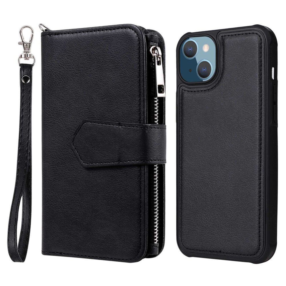 Zipper Magnet Wallet iPhone 14 Plus sort