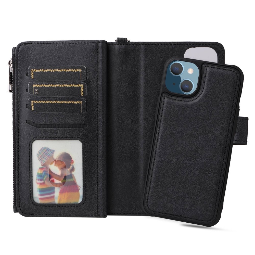 Zipper Magnet Wallet iPhone 14 Plus sort