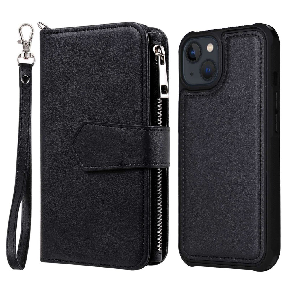 Zipper Magnet Wallet iPhone 14 sort