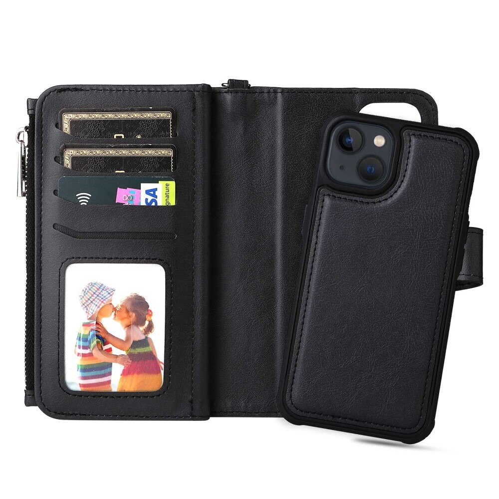 Zipper Magnet Wallet iPhone 14 sort