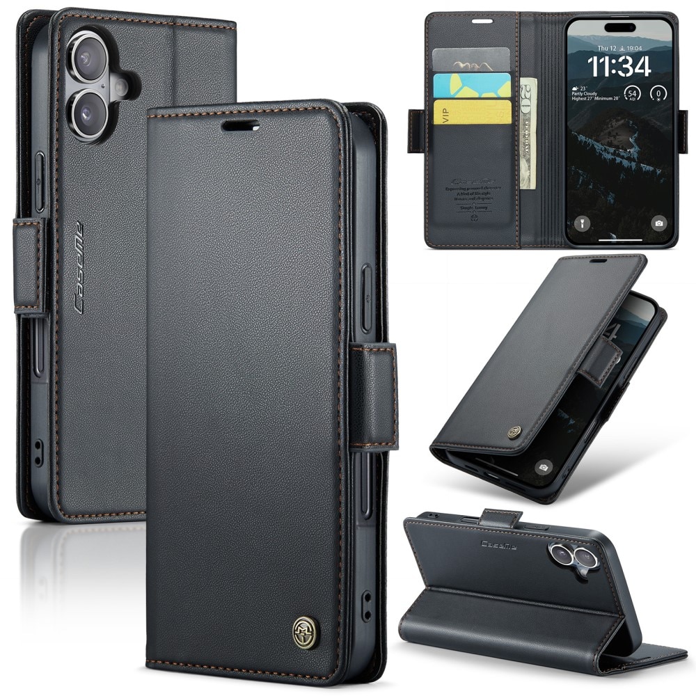 RFID blocking Slim Pung Etui iPhone 17 Sort