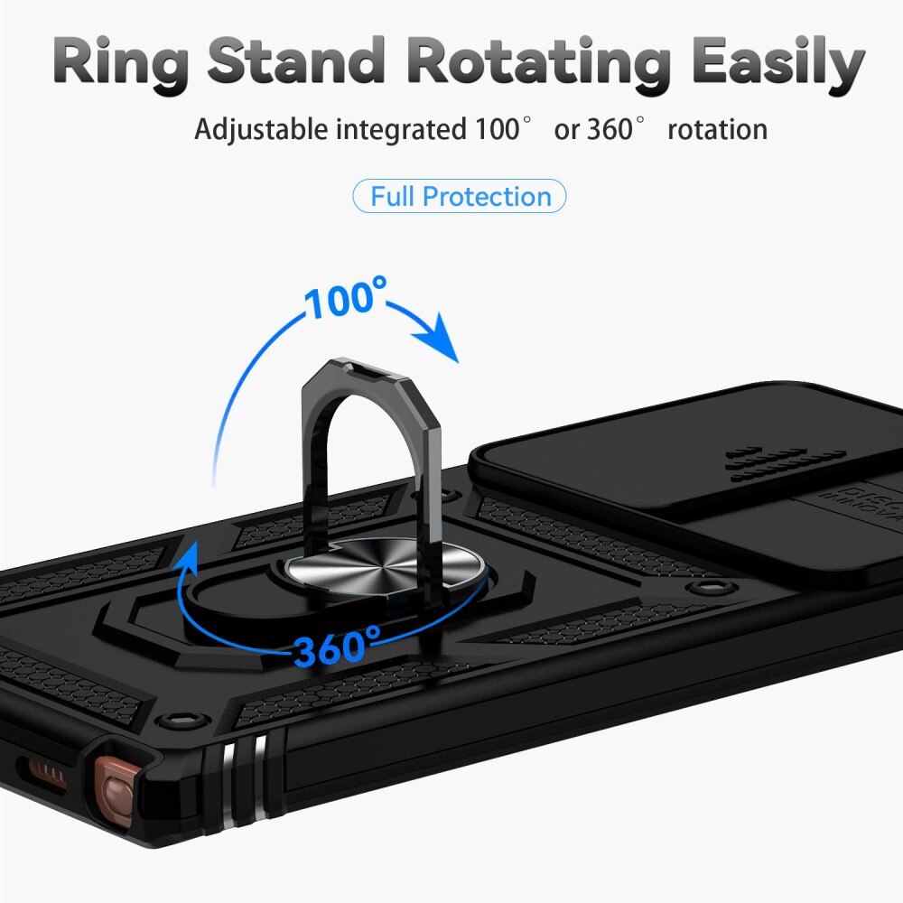 Hybridcover Ring + Kamerabeskyttelse Samsung Galaxy Note 20 Ultra Sort