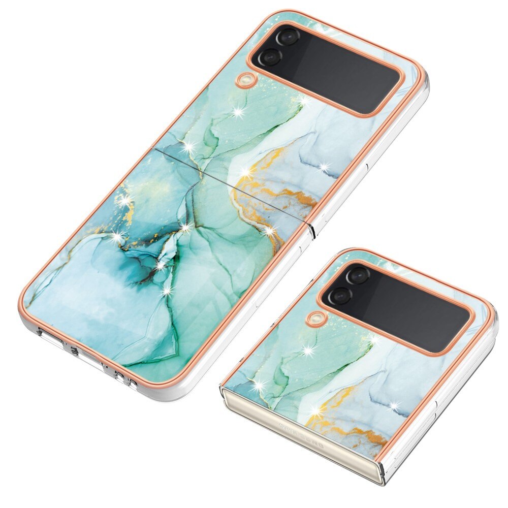 TPU Cover Samsung Galaxy Z Flip 4 grøn marmor