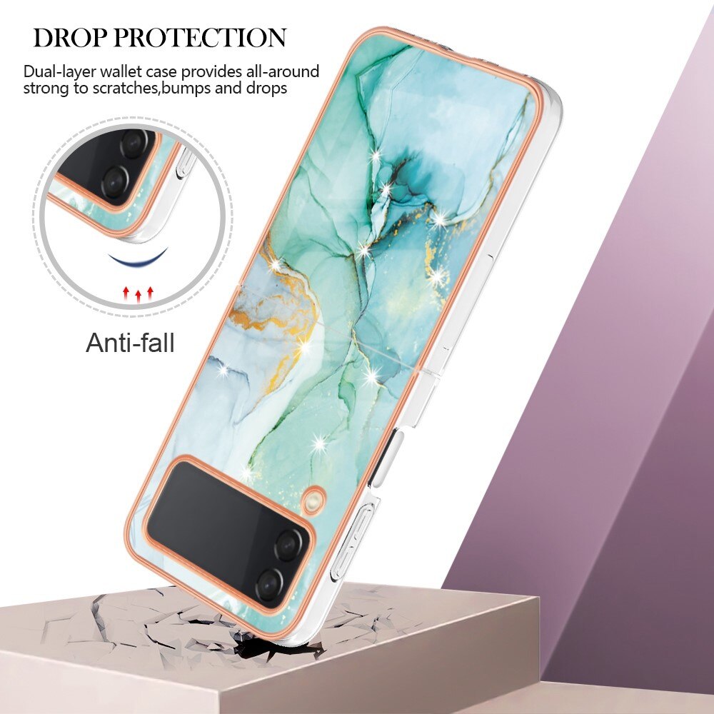 TPU Cover Samsung Galaxy Z Flip 4 grøn marmor