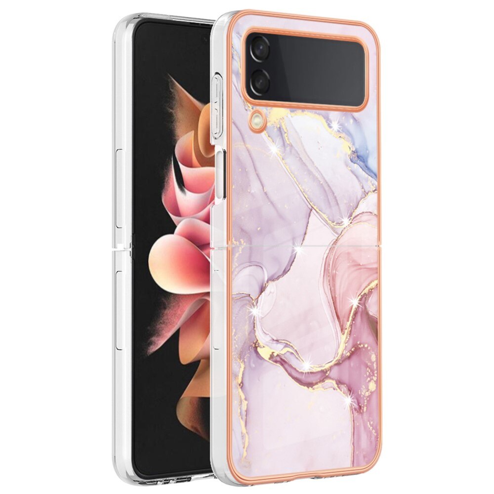 TPU Cover Samsung Galaxy Z Flip 4 lyserød marmor