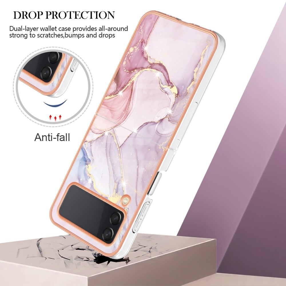 TPU Cover Samsung Galaxy Z Flip 4 lyserød marmor