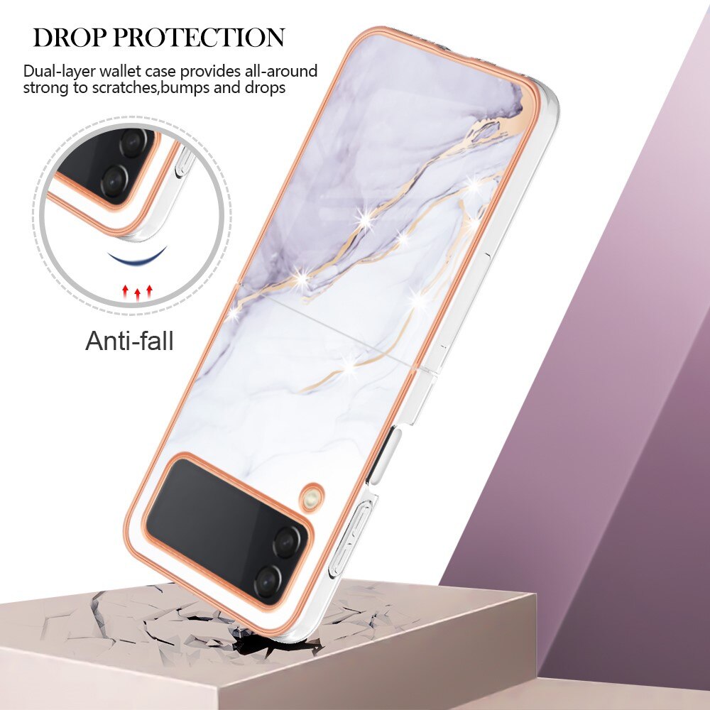 TPU Cover Samsung Galaxy Z Flip 4 hvid marmor