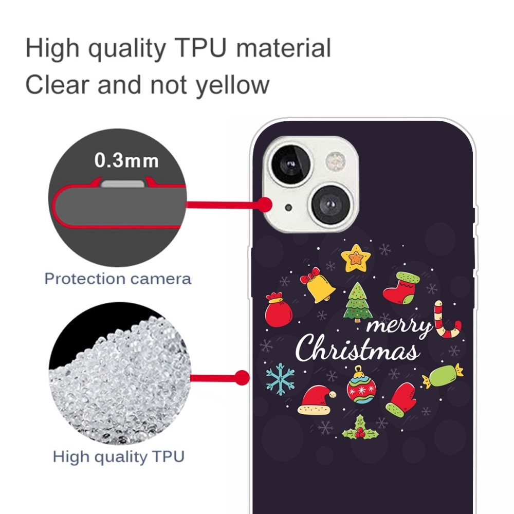 TPU Cover med Julemotiv iPhone 14 - Merry Christmas