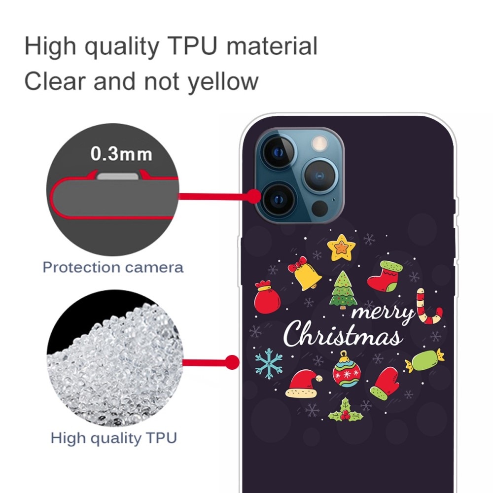 TPU Cover med Julemotiv iPhone 14 Pro - Merry Christmas