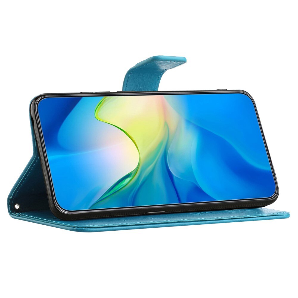 Læderetui Sommerfugle Motorola Moto E22i Blå