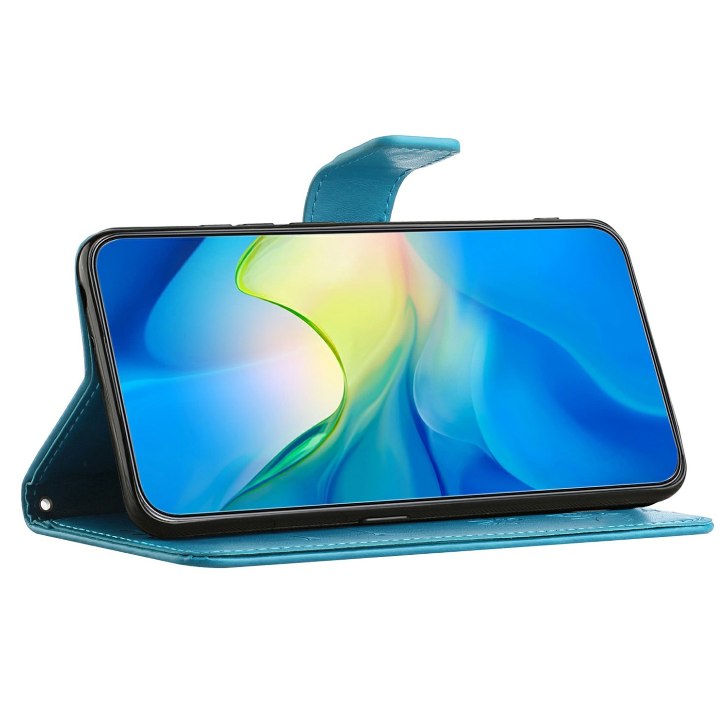Læderetui Sommerfugle Samsung Galaxy A17 Blå