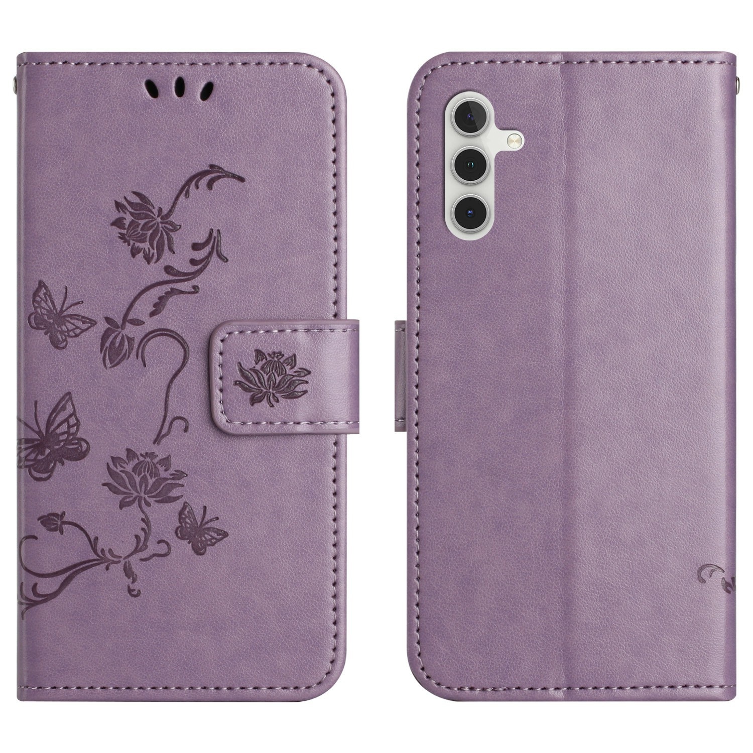 Læderetui Sommerfugle Samsung Galaxy A17 Lilla