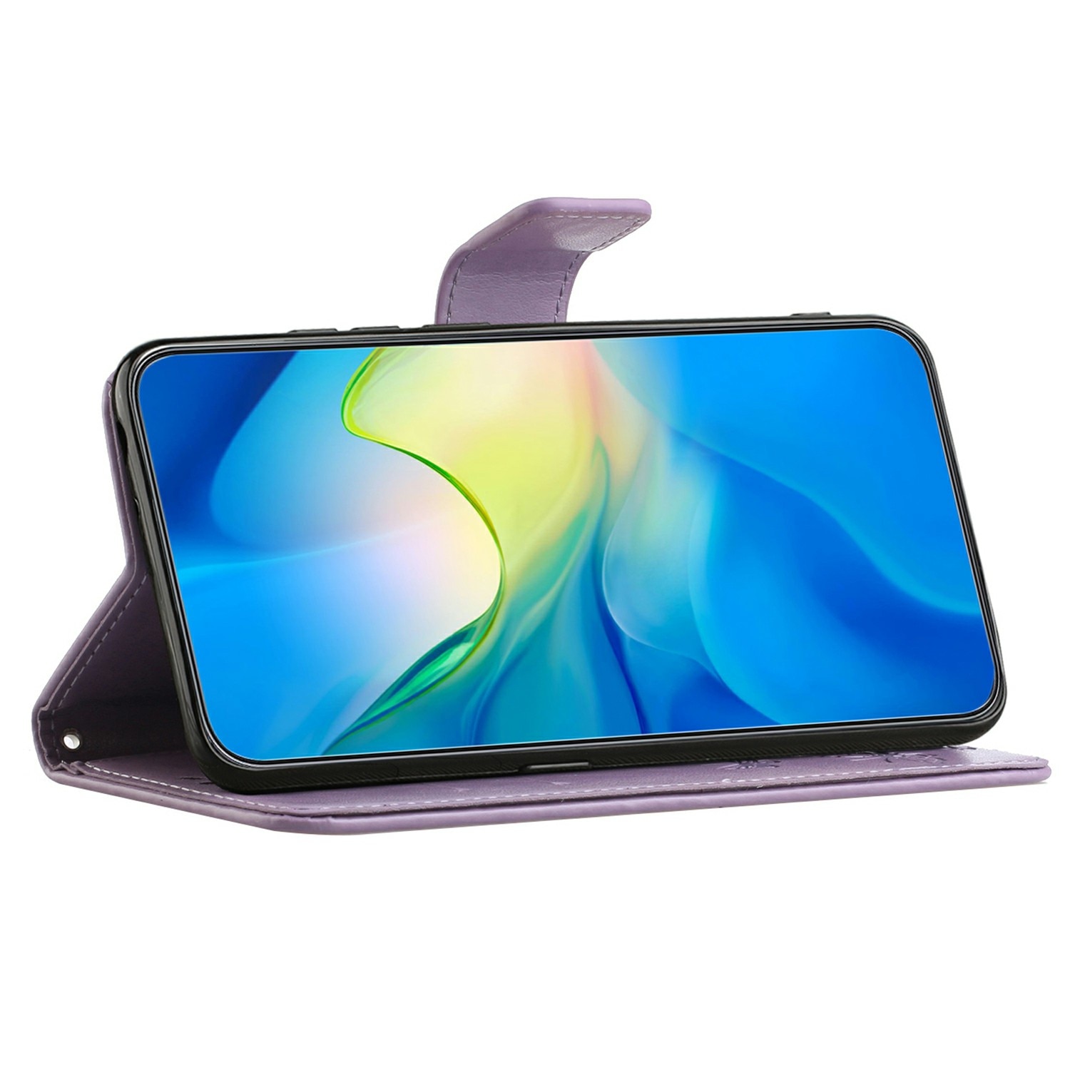 Læderetui Sommerfugle Samsung Galaxy A17 Lilla