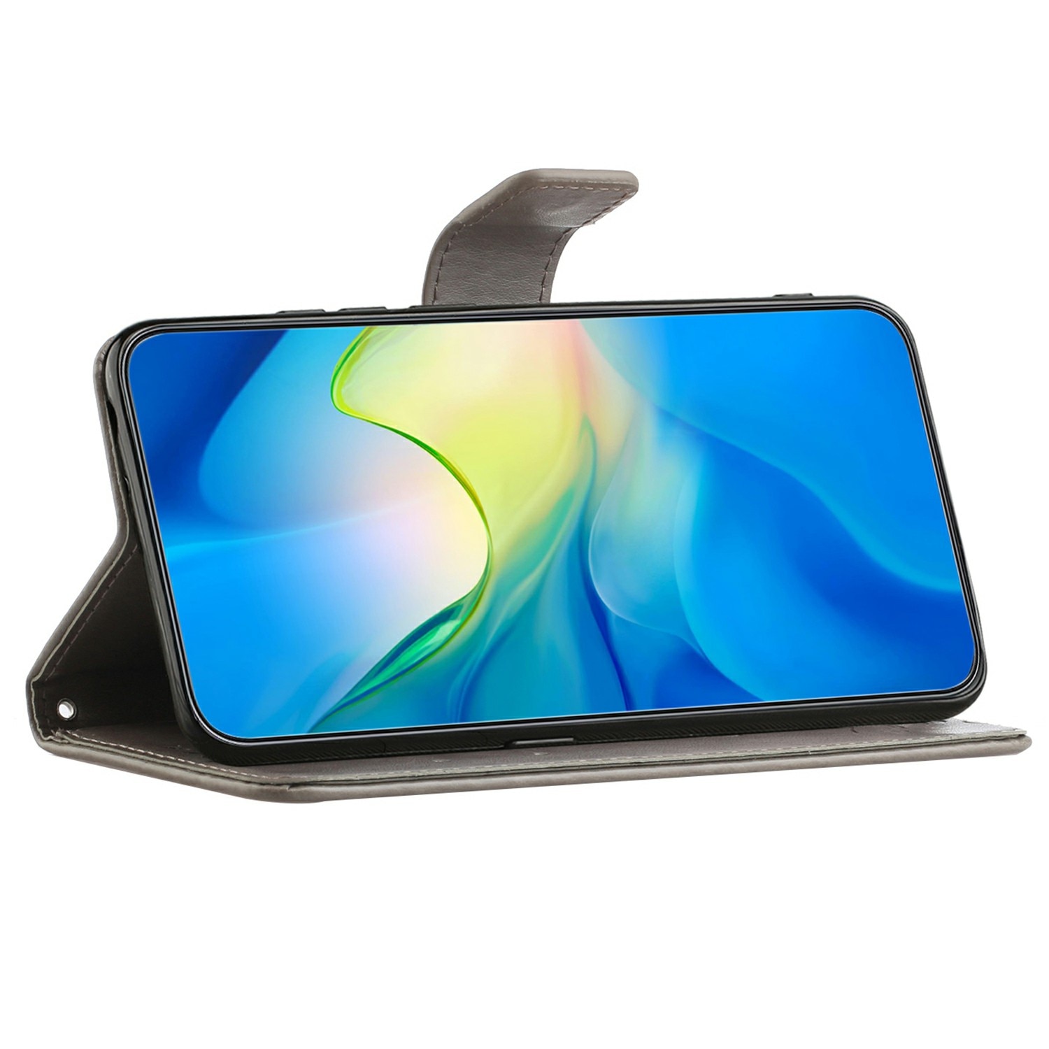 Læderetui Sommerfugle Samsung Galaxy A17 Grå