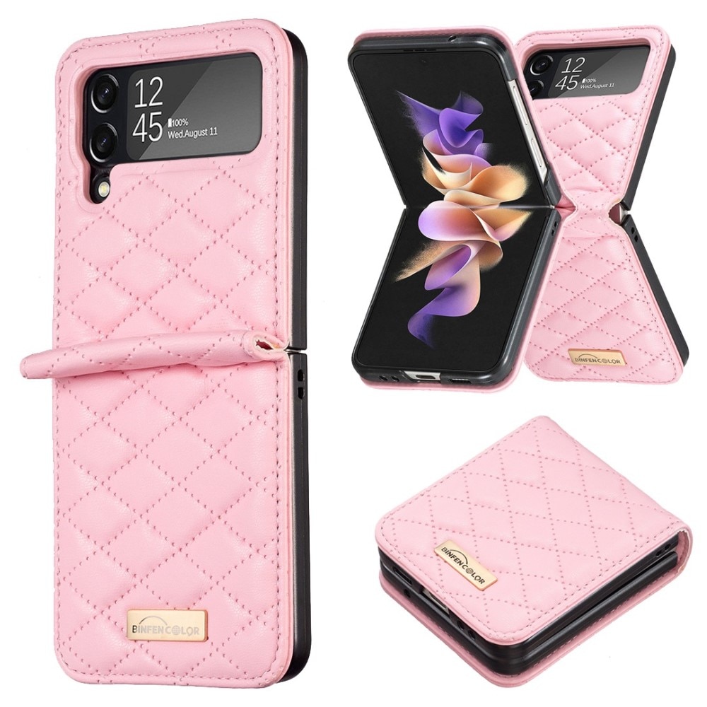 Etui Samsung Galaxy Z Flip 3 Quilted lyserød