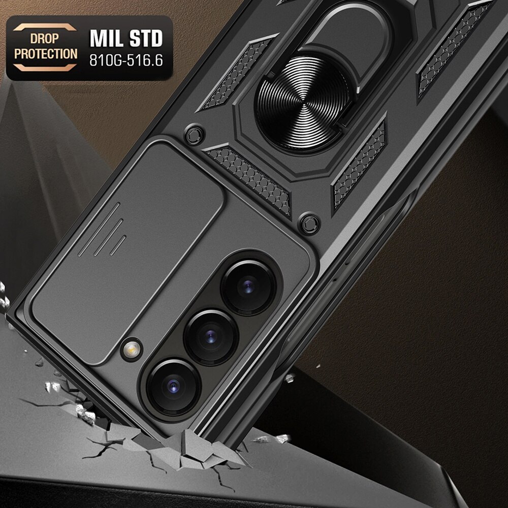Hybridcover Tech Ring+Kamerabeskyttelse Samsung Galaxy Z Fold 7 sort