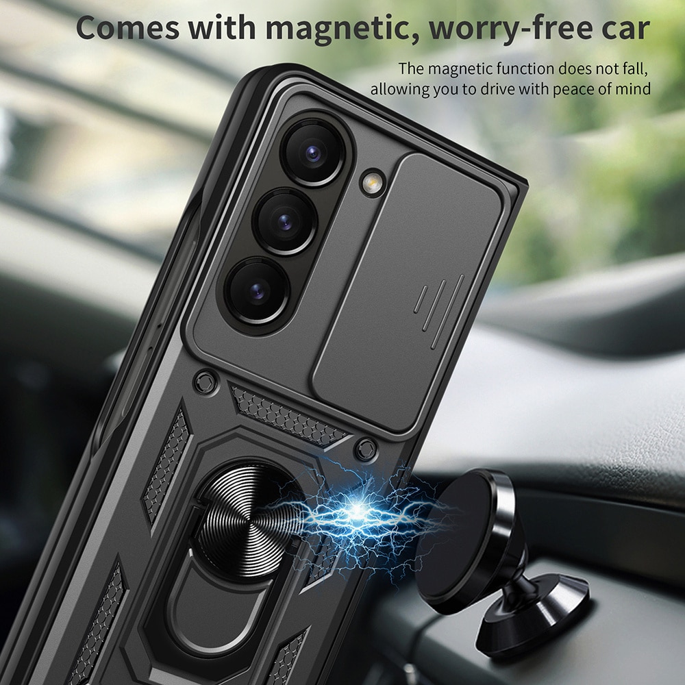 Hybridcover Tech Ring+Kamerabeskyttelse Samsung Galaxy Z Fold 7 sort