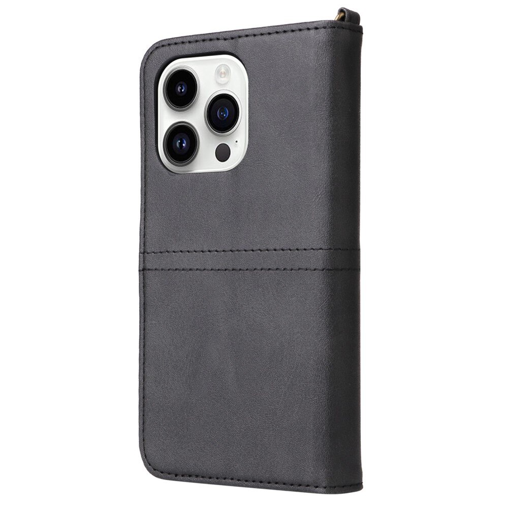 Magnet Leather Wallet iPhone 14 Pro sort
