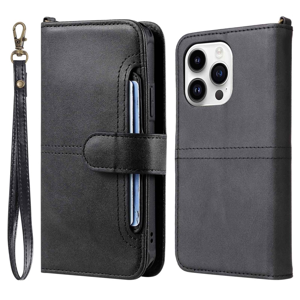 Magnet Leather Wallet iPhone 14 Pro sort