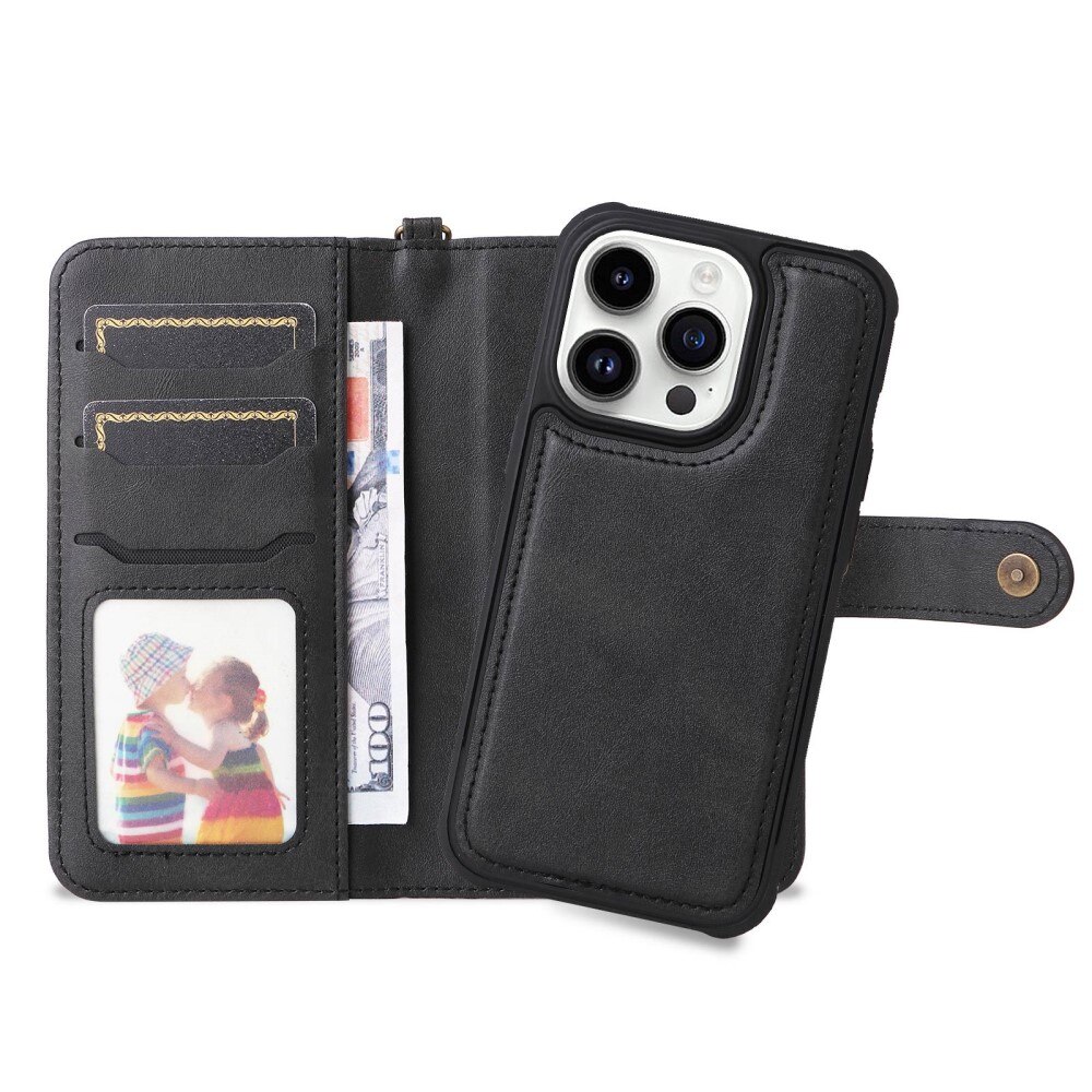 Magnet Leather Wallet iPhone 14 Pro sort