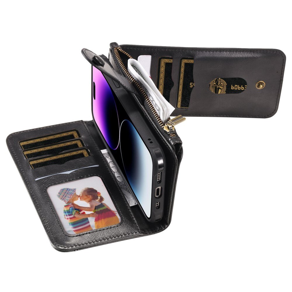 Magnet Leather Multi-Wallet iPhone 14 Pro Max sort