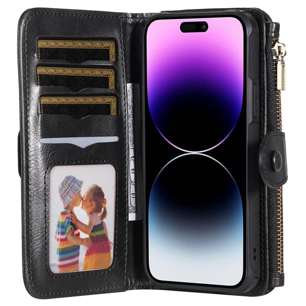 Magnet Leather Multi-Wallet iPhone 14 Pro Max sort