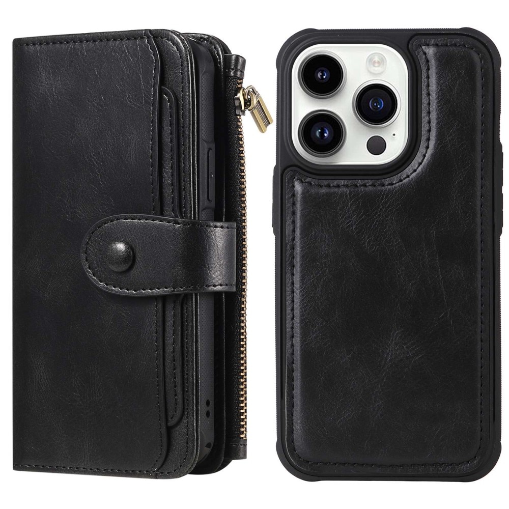 Magnet Leather Multi-Wallet iPhone 14 Pro sort