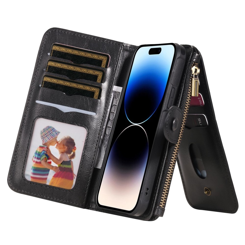 Magnet Leather Multi-Wallet iPhone 14 Pro sort