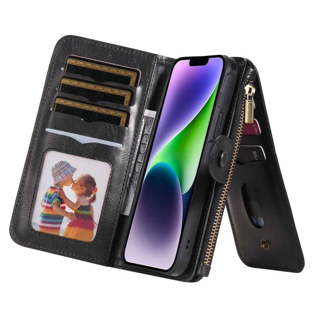 Magnet Leather Multi-Wallet iPhone 14 sort