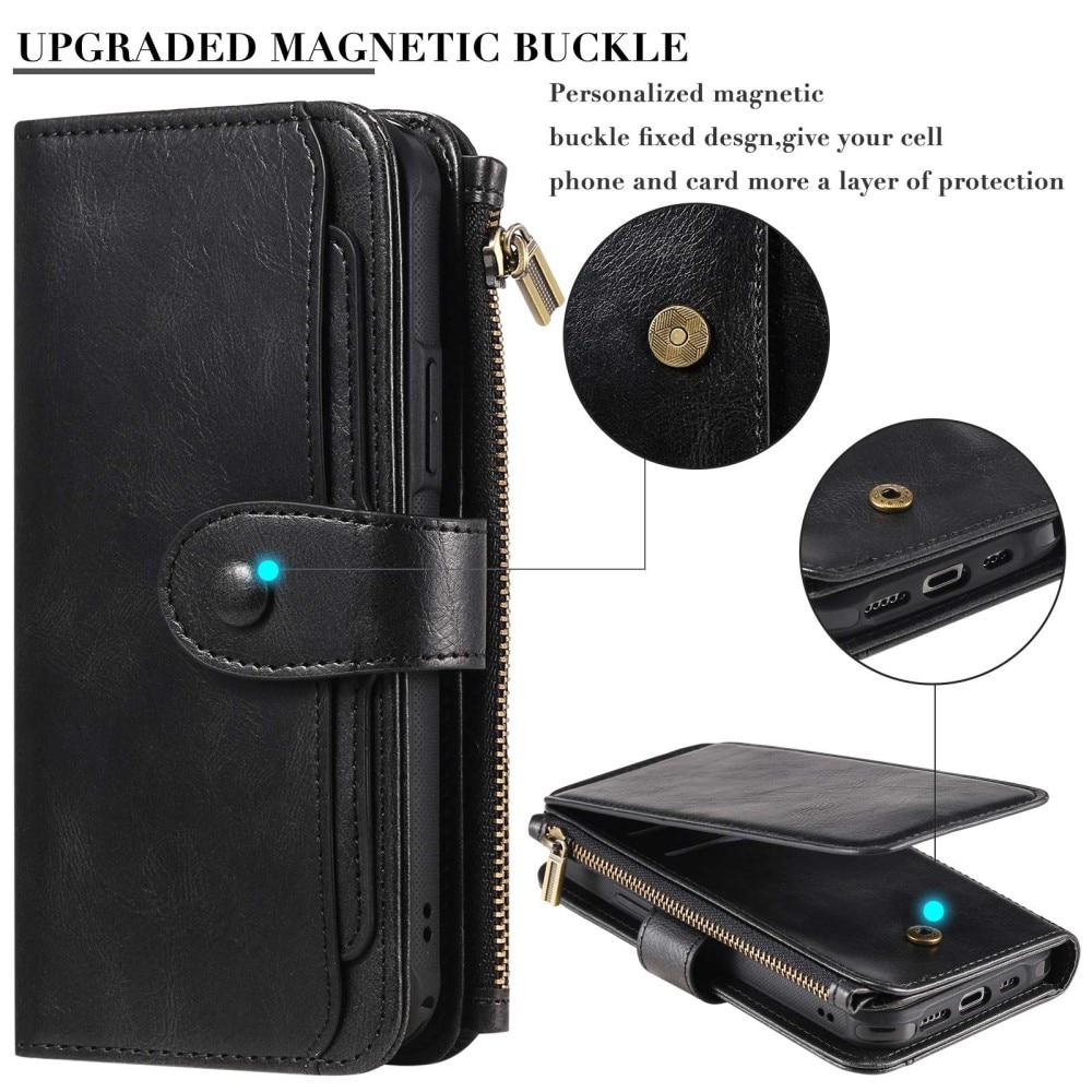 Magnet Leather Multi-Wallet iPhone 14 sort