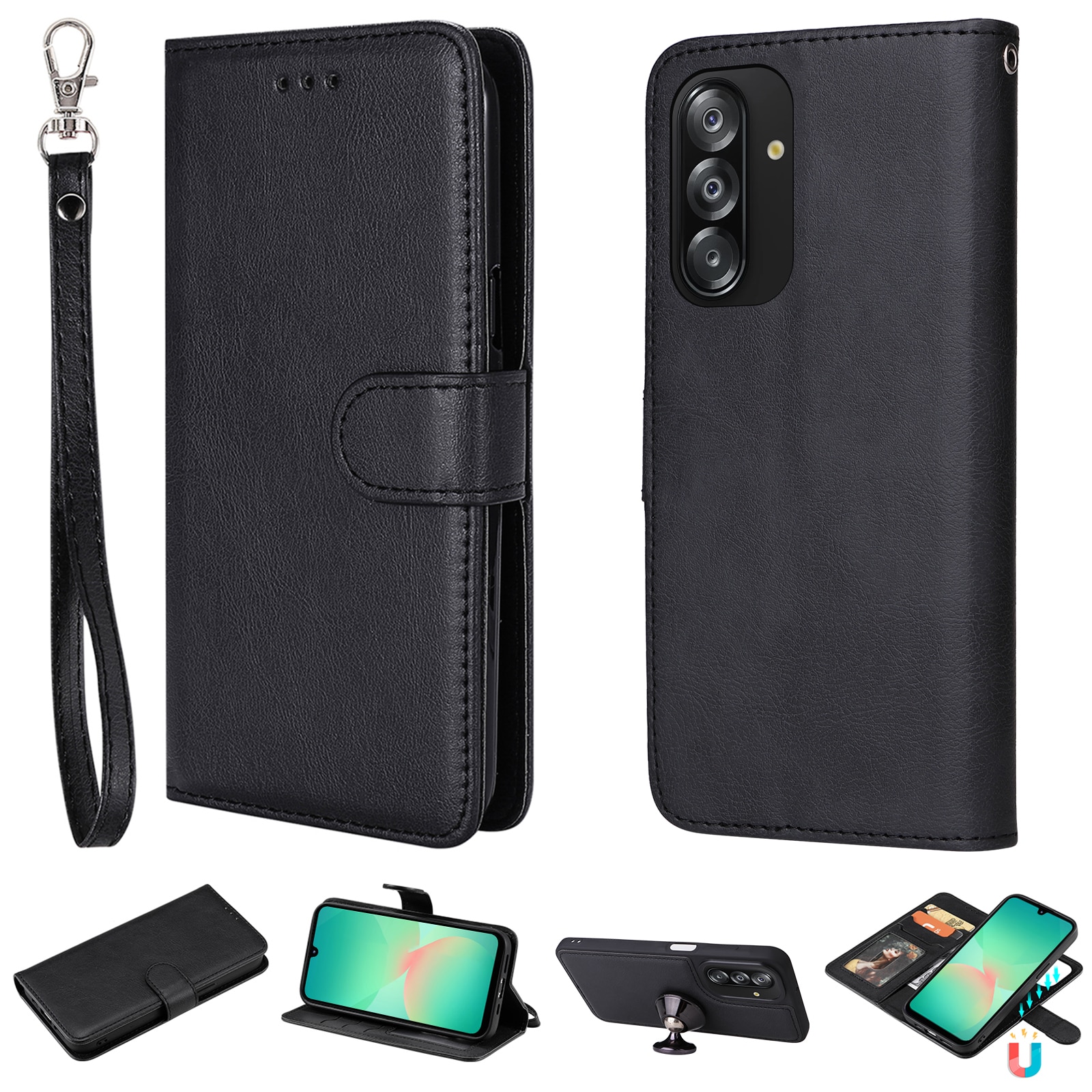 Magnetisk Wallet Samsung Galaxy A17 Sort