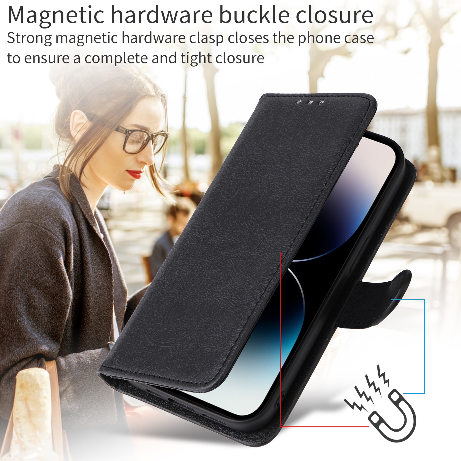 Magnetisk Wallet Samsung Galaxy A17 Sort