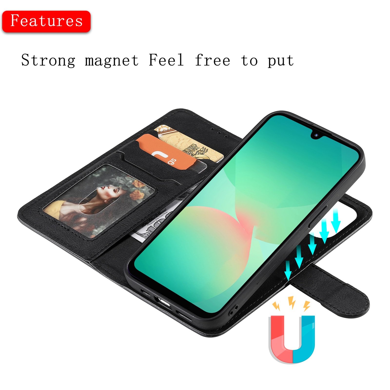 Magnetisk Wallet Samsung Galaxy A17 Sort